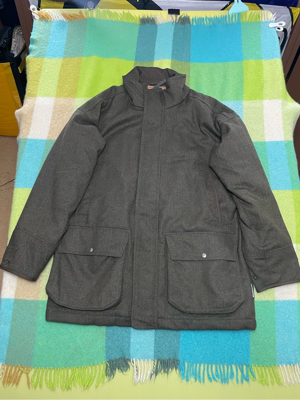 Schoffel Ptarmigan Tweed Classic Full Zip GoreTex Hunting Coat Men’s Size XL/XXL